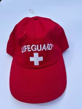 Lifeguard Embroidered Red Baseball Cap Adjustable Hat